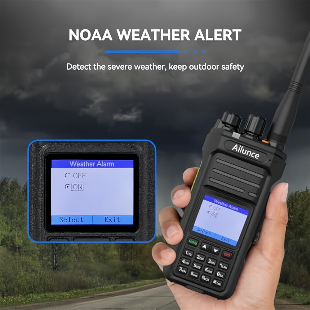 Retevis Ailunce HA1UV Dual Band Handheld Ham Radio - Long Range Two-Way Walkie Talkie with NOAA Weather Alert, Emergency Alarm/SOS, 2800mAh USB-C Power, VFO & 256 Channels U/V Bands for Hurricane, Wildfire, Search & Rescue