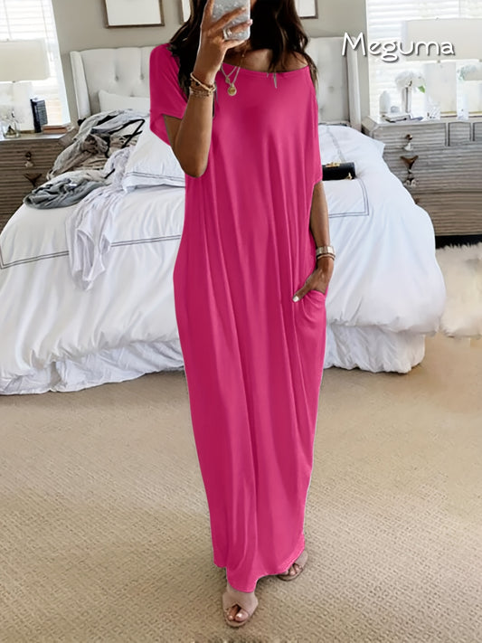 Women's Elegant Long Dress - Soft Breathable House & Outdoor dress, Loose Fit Maxi - Machine Washable Everyday & Formal wear - All-Season Women's Clothing, Skinfriendly Fabric