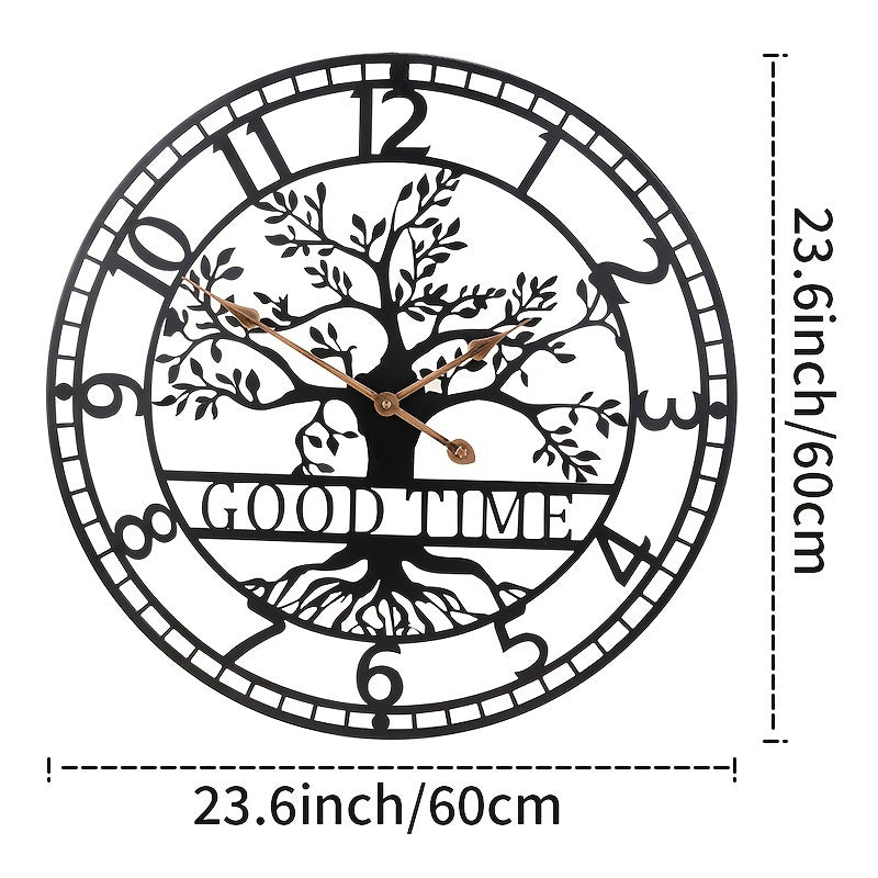 TOHOOYO Large Silent Non-Ticking Wall Clock - Modern Minimalist Large Face, Quartz Movement, Battery-Powered (AA Not Included) - for Living Room, Kitchen, Office, Bedroom - Elegant Home Decor Timepiece, Office Timepiece, Vint