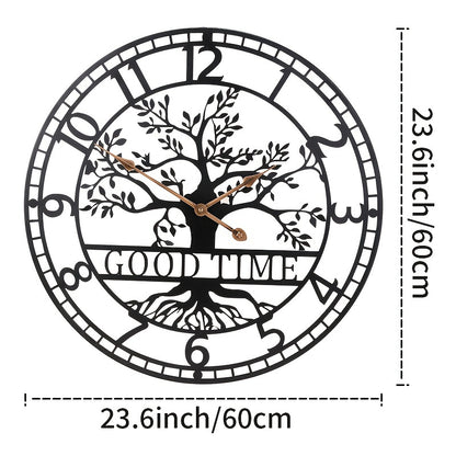 TOHOOYO Large Silent Non-Ticking Wall Clock - Modern Minimalist Large Face, Quartz Movement, Battery-Powered (AA Not Included) - for Living Room, Kitchen, Office, Bedroom - Elegant Home Decor Timepiece, Office Timepiece, Vint
