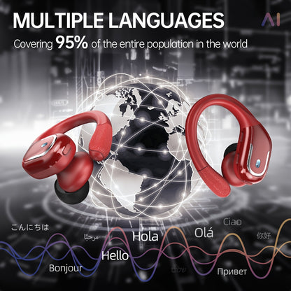 LIFEBEE Real-Time Translation Earbuds with APP, Wireless Wireless Translator Headset, Compatible with iOS & Android, USB-C Charging, Portable Wireless Earbuds for Travel, Business, Gym, Meetings - Ideal Gift for Professionals