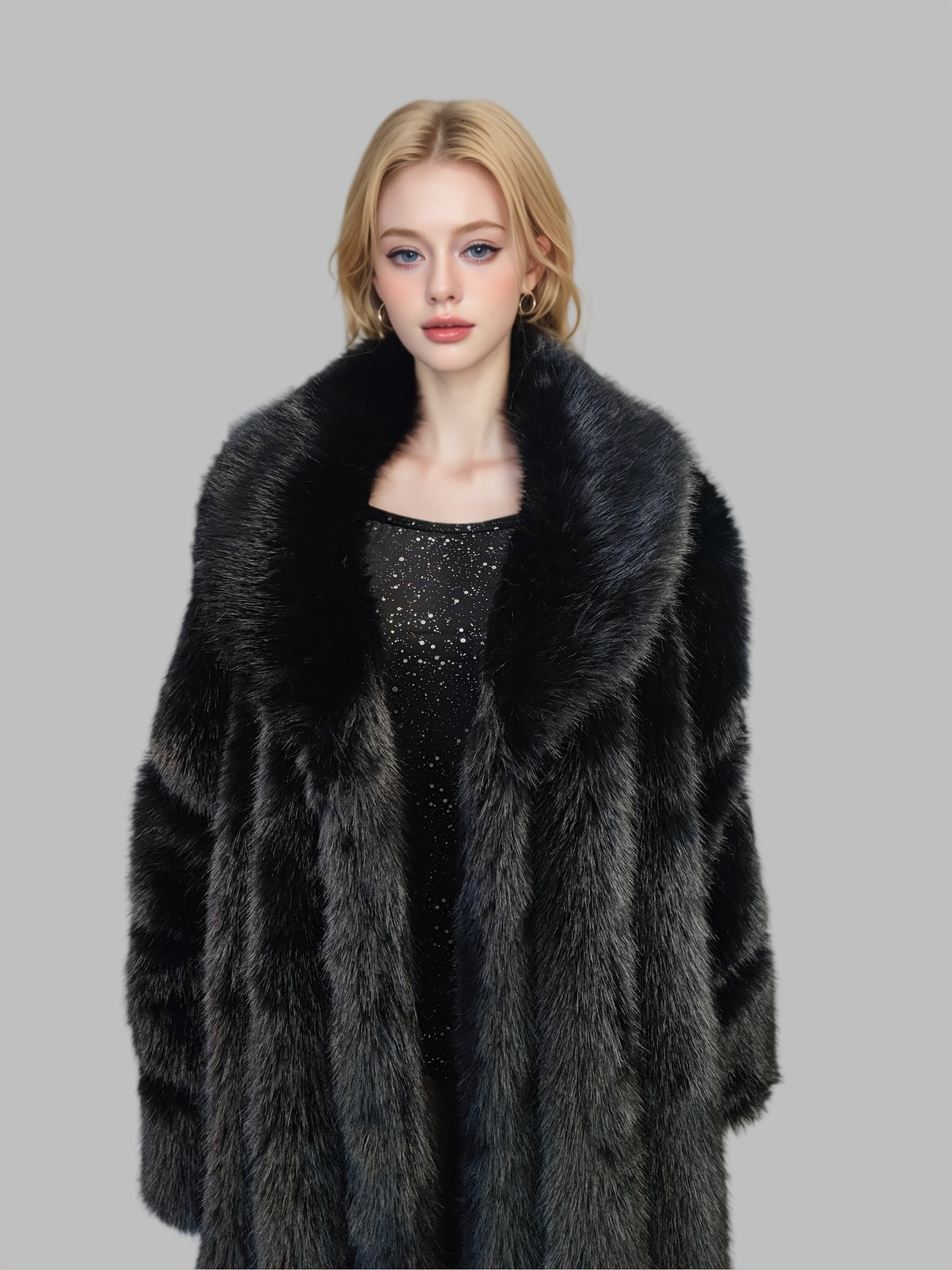 FHILLINUO Chic Women'S Faux Coat | Long Length, Solid Color, Single Breasted, with Pockets, Comfortable and Warm for Fall/Winter
