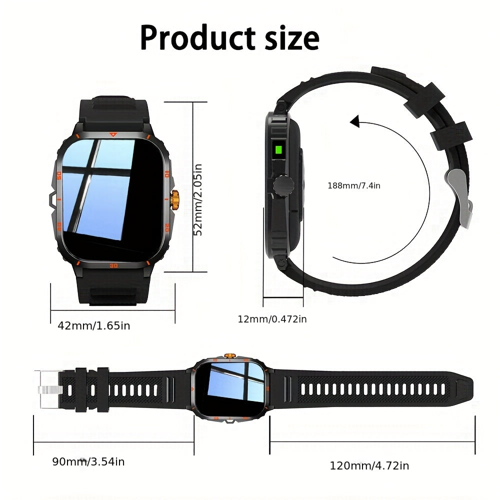 [GREENPORT Smartwatch 2025] GREENPORT Smartwatch 2025 | Call/Answer, LED Display, Weather, Pedometer, Fitness Tracker | USB Rechargeable, Android & iPhone Compatible, Men & Women, Holiday Gift, Sports Watch, Digital Display,