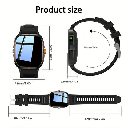 [GREENPORT Smartwatch 2025] GREENPORT Smartwatch 2025 | Call/Answer, LED Display, Weather, Pedometer, Fitness Tracker | USB Rechargeable, Android & iPhone Compatible, Men & Women, Holiday Gift, Sports Watch, Digital Display,