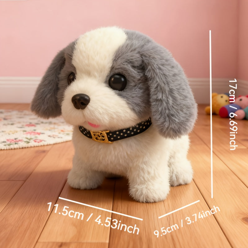 Interactive Walking & Wagging Plush Robotic Puppy Dog - Realistic - Robot Pet with Bark & Tail Movement, Smartphone-like Button-Free Operation, for & Adults (/Dark Brown/Gray) - Christmas/Halloween Gift for &