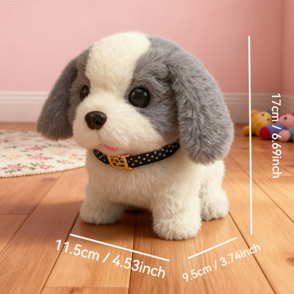 Interactive Walking & Wagging Plush Robotic Puppy Dog - Realistic - Robot Pet with Bark & Tail Movement, Smartphone-like Button-Free Operation, for & Adults (/Dark Brown/Gray) - Christmas/Halloween Gift for &