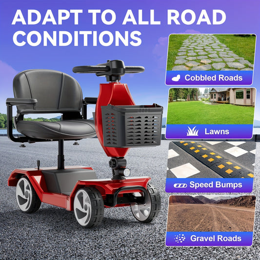 300lbs Super Load 4-wheel Electric Scooter, Foldable for Easy Storage, 15-mile Range Meets Daily Trips, 250W Motors Powerful, Climbs Easily, Front Practical Basket, Eases Shopping & Commuting, A Great Life Helper