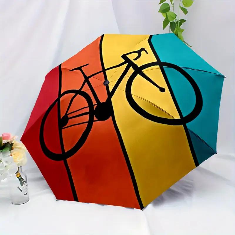 1pc Open/Close /Umbrella - Heavy-Duty 8-Rib Frame, Compact Folding Umbrella with Red/Yellow/Blue/Green Striped Canopy for Outdoor Travel, &  Days - Portable Manual Parasol, Ideal Christmas Gift for s &