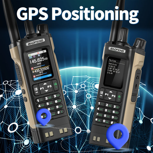 BAOFENG UV-32 10W GPS Ham Radio with APP Programming, NOAA Weather Alert, 2500mAh USB-C Rechargeable Battery, 400-520MHz Long Range Handheld Two-Way Radio for Hunting Fishing Outdoor Adventures, Ergonomic Design, High Quality