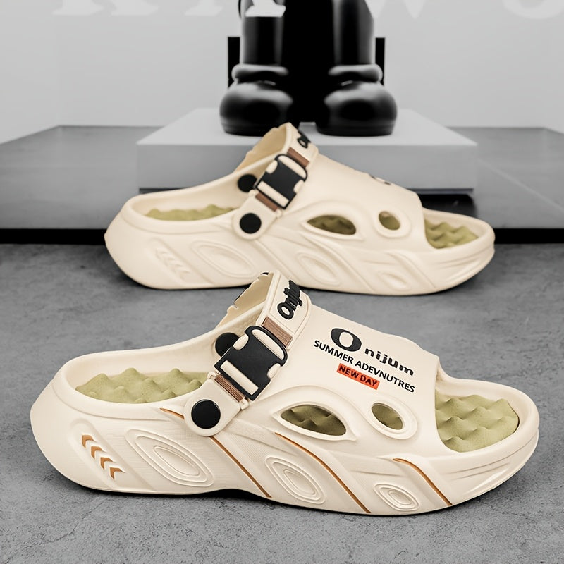 Men'S Slip-On Slippers - Lightweight Cushioned Sole, Non-Slip Backing - Soft EVA Indoor/Outdoor House Shoes for Home, Gym, Beach, Camping - Slip-Resistant Grip - All-Day Comfort - Unisex-like Design for Men & Women - Black/Or