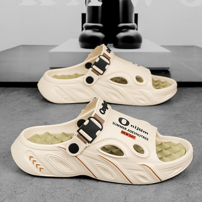 Men'S Slip-On Slippers - Lightweight Cushioned Sole, Non-Slip Backing - Soft EVA Indoor/Outdoor House Shoes for Home, Gym, Beach, Camping - Slip-Resistant Grip - All-Day Comfort - Unisex-like Design for Men & Women - Black/Or