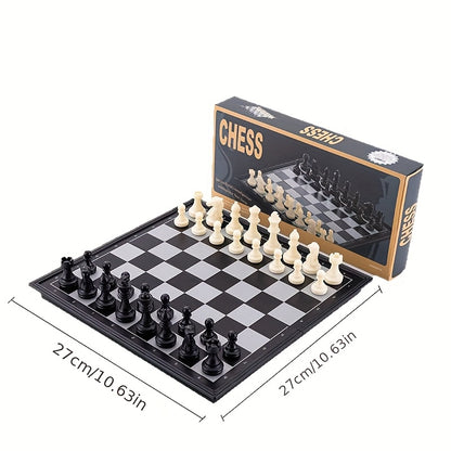 10.6 Inch Magnetic Chess Set Folding Portable - Travel Game for Inches Foldable Magnetic Chess Set - Travel-Friendly Educational Toy for Kids Adults, Fun Indoor Outdoor Activity, Christmas Gift, Holiday Gift, Interactive Game