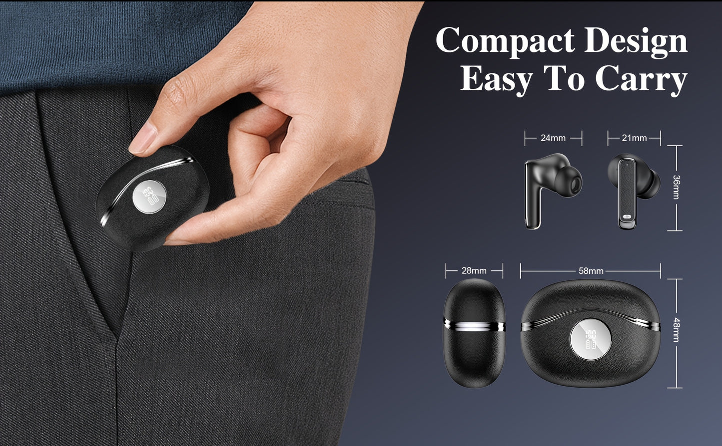 True In-Ear Wireless Headphones, Wireless 5.4, ENC Noise-Cancelling Microphone, Deep Bass, USB-C Charging, Comfortable Design, Clear HIFI Stereo Sound, Long Battery Life, Suitable for Outdoor/Work/Sports, Compatible with All