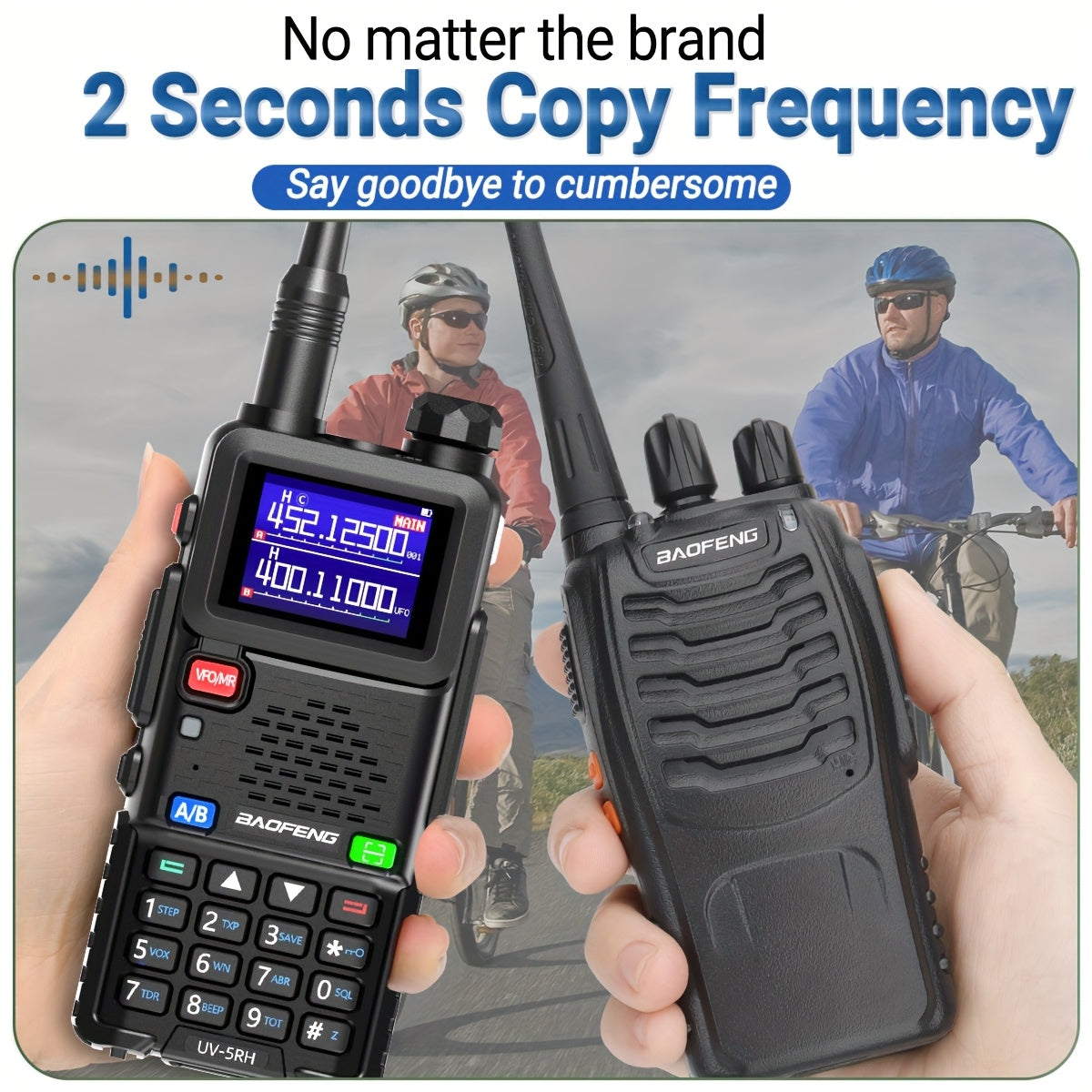 2Pack BAOFENG 5RM 10W Ham Radio Handheld Long Range, (4pcs Batteries) Portable Two Way Radio, 999CH, Frequency Copy, NOAA Weather, Walkie Talkie For Adults With Speaker Mic, Programming Cable For Business Bank Office