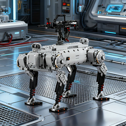 1613+pcs Large-Scale Advanced Tech Robot Dog Building Set with Movable Arms & Legs, ABS Model Kit for s &, Realistic Walking/Posing Robot, Chibi-Style Collectible Gift (Grey/Black) - Compatible with Chibi Figures