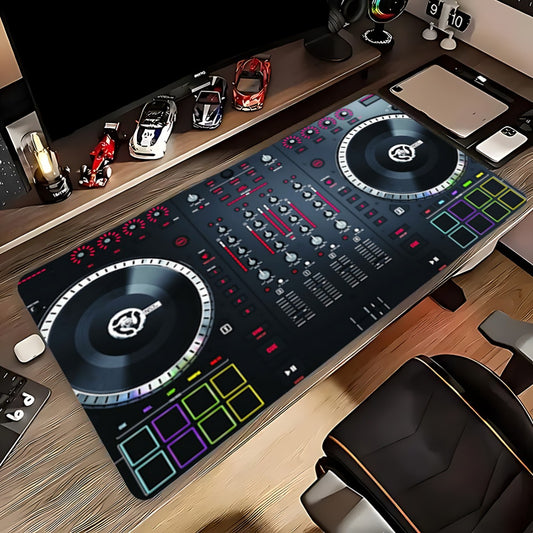 1pc Dj Controller Style Mouse Pad Mouse Pad & Ultra Smooth Keyboard Pad - Non-Slip Rubber Base, Stitched Edges Design, Suitable for Office, Home Computer Accessories, Durable Stitched Edges, Smooth Surface