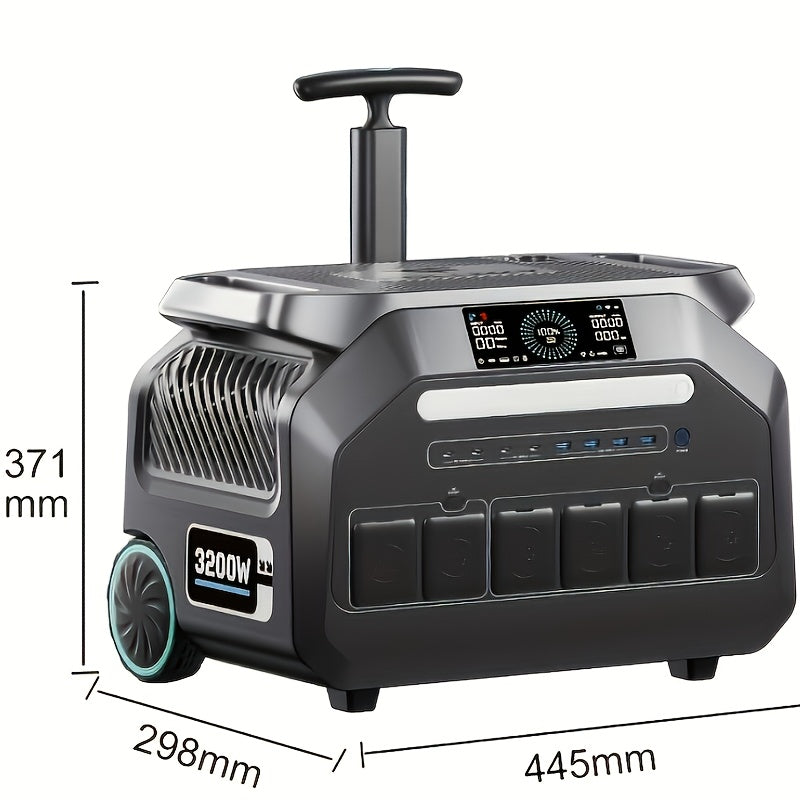 IEE P3200 Power Station 200W 400W Solar Panel (Optional), 2048Wh/3200W (6400Peak) Solar Generator, 1800W Super Fast Charging, LiFePO4 Battery, APP Control Emergency Power Station for Home, Camping, Power Outages