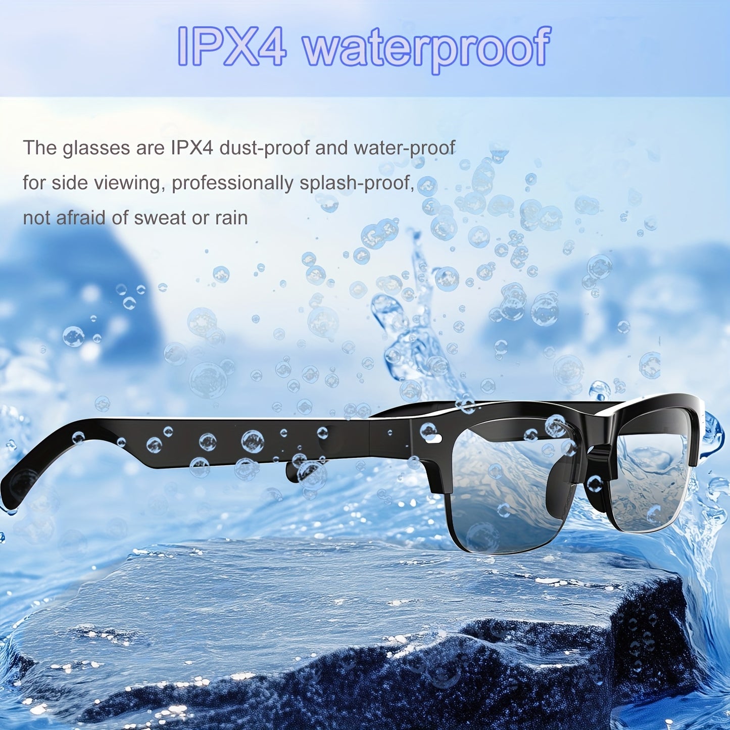 AI Smart Glasses with 160 Languages Real Time Translation Support, Chat GPT System, Multi-functional Audio Glasses for Men And Women, Built-in Microphone And Speaker, Calls Music Playback And Hands-Free Calling, Physical Colo