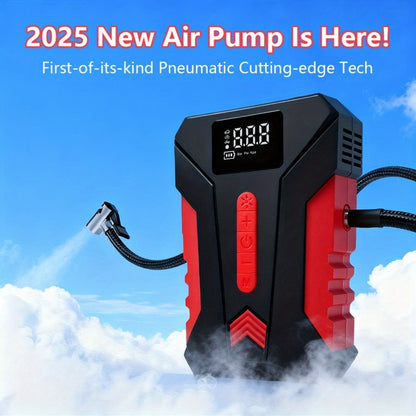 12000A Peak Car Emergency Starter & 250PSI Portable Tire Inflator, 12V (Allgas/ 2.11 Gallons Diesel) Quick Start Vehicle, Portable Car Battery Charger, USB Input/ Output, LED Emergency Light, Auto Additions Tool
