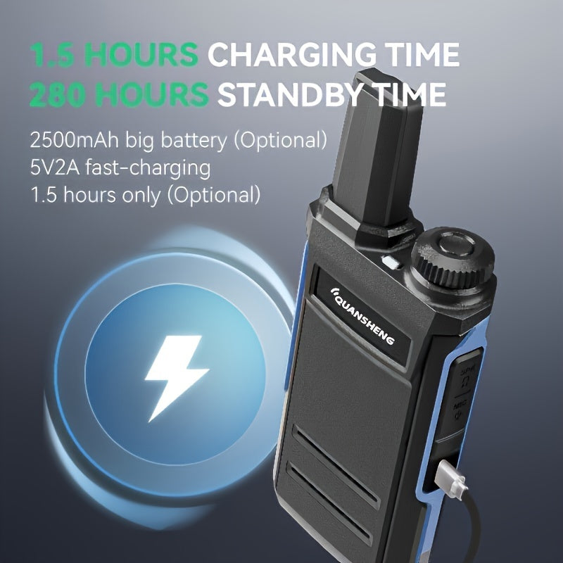 Quansheng TG-A1 Two-Way Radio - Remote Charging, Portable, Hands-Free - For Adults - Ideal for Cruising, Hiking, Hunting, Skiing - 2 Sets - Perfect Gift for Outdoor Enthusiasts