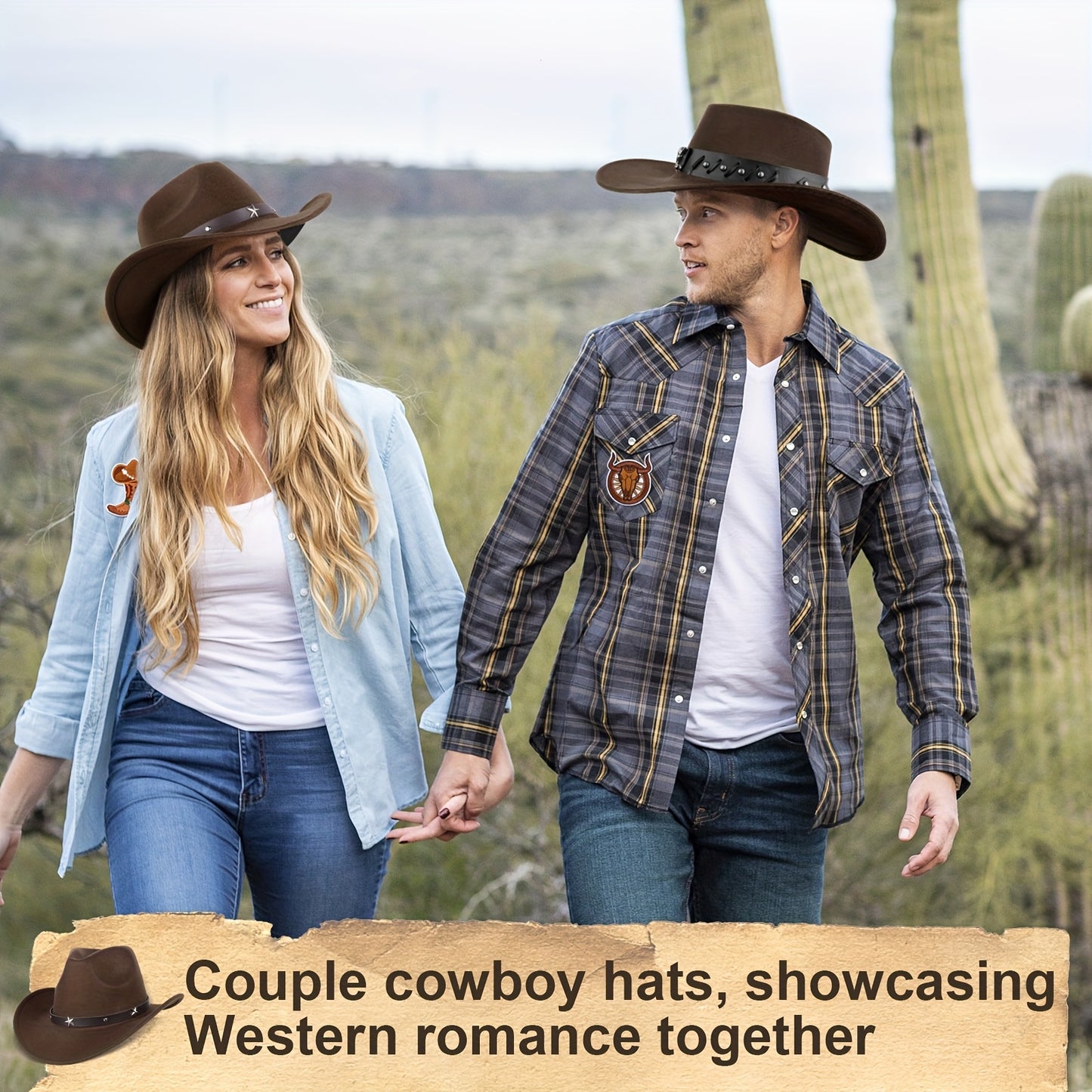 Hats 2pcs Western Cowboy Hat For Men Women Classic Fedora Hat With 3 Buckle Belt 4pcs