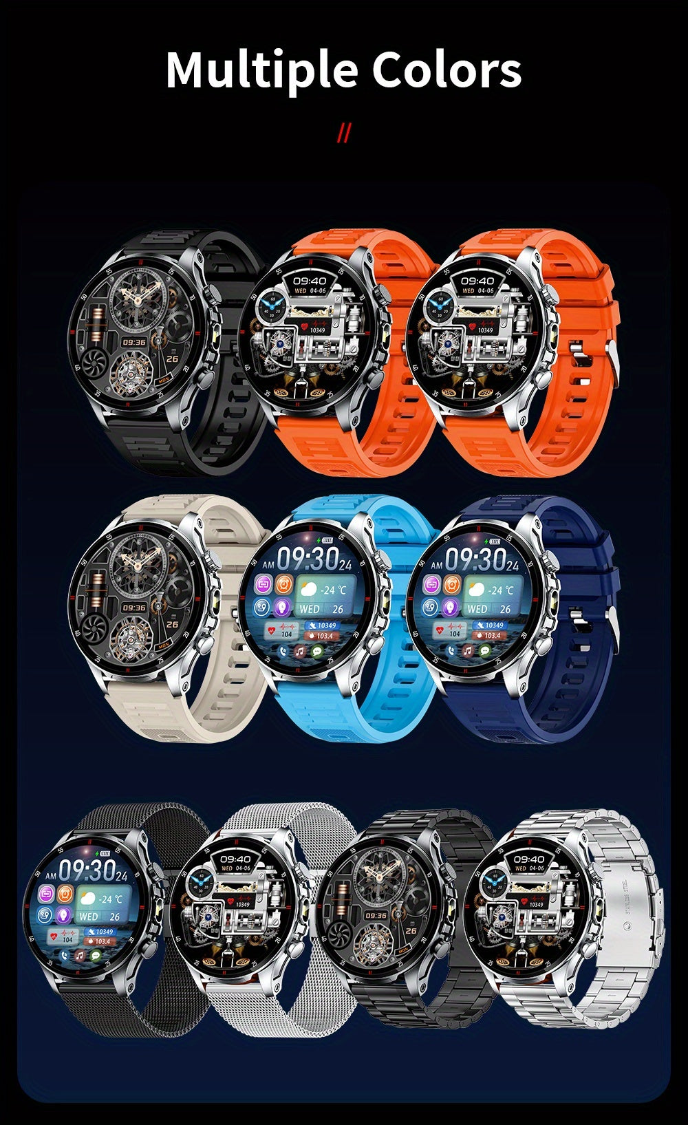 [SUNKTA Smart Watch] SUNKTA Smart Watch for Men Women | 1.53" Full Touch Display, Long Range Flashlight, Wireless Calls, 100+ Activity Modes, Call & Message Alerts, 290mAh Large Battery, Fitness Tracker, Compatible with iPhon