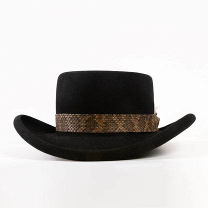 Men'S Elegant Solid Pure Velvet Felt Hat with Decorative Webbing - Wide Brim, Structured Crown & Smooth Curved Visor, Durable & Comfortable for Formal & Casual Attire, All-Season Versatile Design, Ideal for Weddings, Business