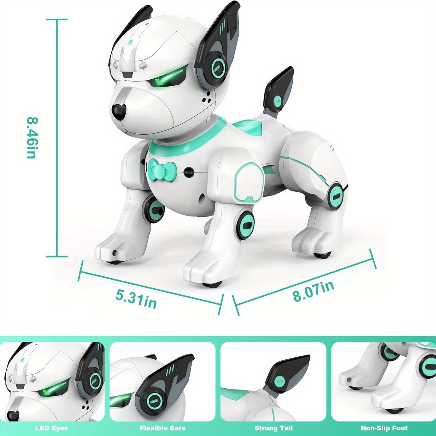 2025New Intelligent Black Technology Robot Dog Cute Companion, Playmate, Future Technology, Christmas And Halloween, Birthday Gift