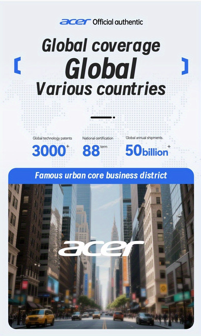 Acer OHR548 Wireless Headphones with 52dB Deep Sea Noise Reduction, In-Ear Design, Wireless 5, 4, Heavy Bass, No Sound Leakage, SSVP Extreme Digital Enhancement, Type-C Charging Case, Ultra-Long Standby, Touch Control, for Sm