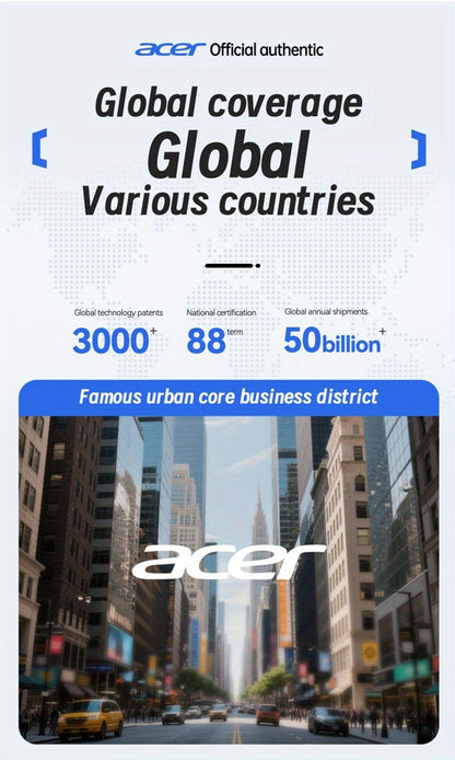Acer OHR548 Wireless Headphones with 52dB Deep Sea Noise Reduction, In-Ear Design, Wireless 5, 4, Heavy Bass, No Sound Leakage, SSVP Extreme Digital Enhancement, Type-C Charging Case, Ultra-Long Standby, Touch Control, for Sm