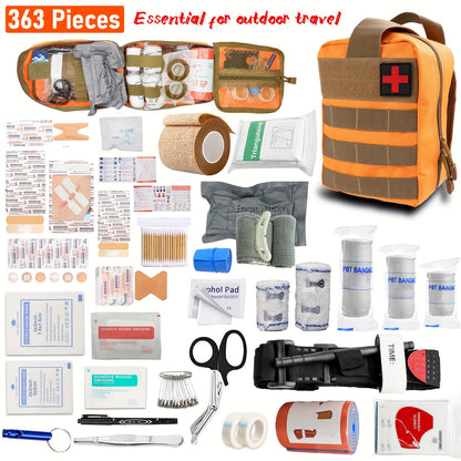 Emergency Preparedness Kit - Ultralight Portable First Aid & Medical Organizer with Essential Supplies for Hiking, Car Survival, Family Emergencies - Compact for outdoor, Travel & Crisis Readiness (No Magnesium/Firestarter)