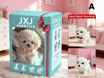 2025 Realistic Robot Dog - Interactive Walking, Barking, Expressive Eyes And Soft Plush - No Need For Batteries, Button Control For Home And Office Companions Or Gifts - Ideal Choice For Adults And Teenagers, Cute Animal Biom