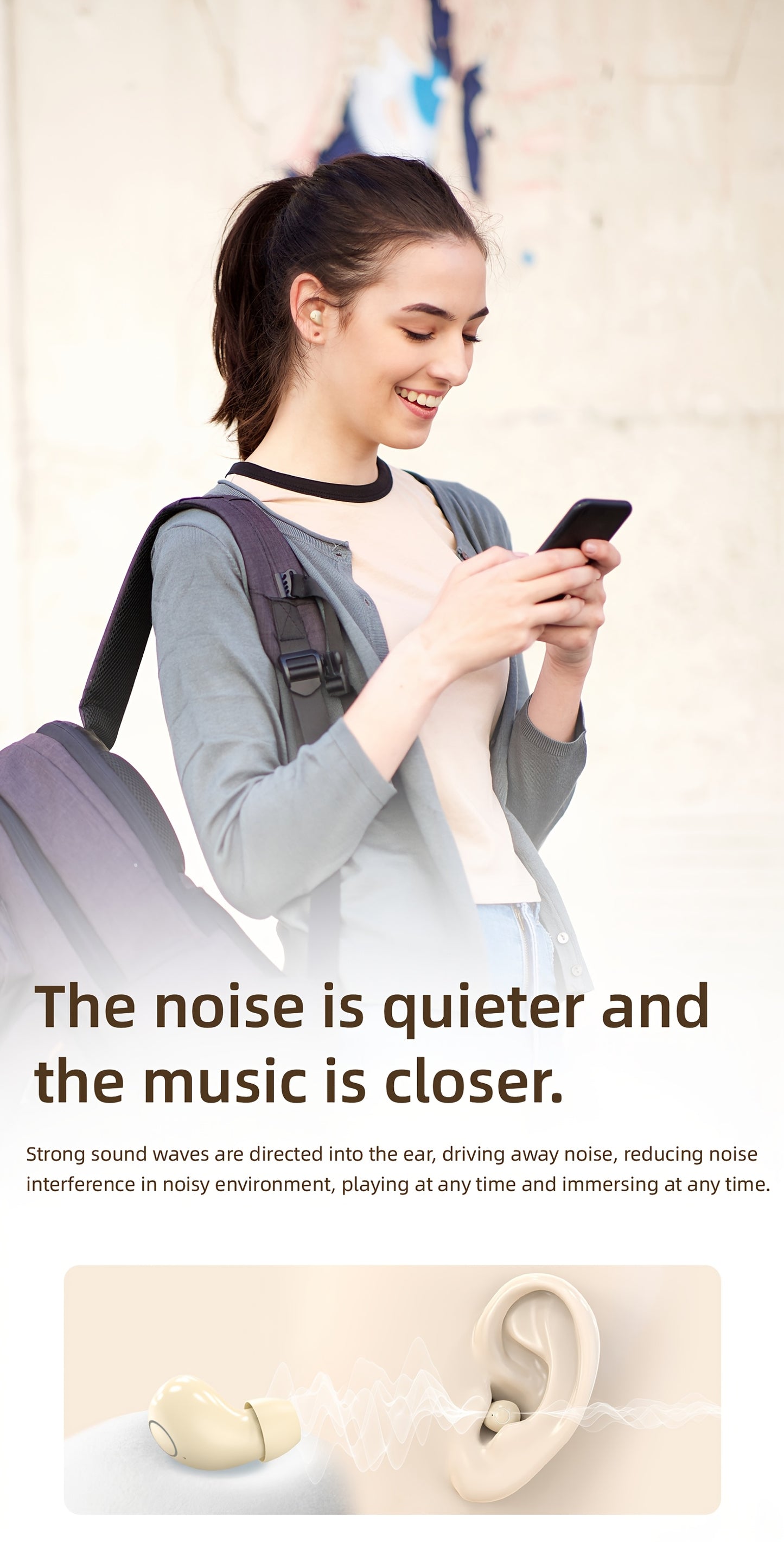 Ultra Small Mini Sleep, Short Handle Sports Wireless Earphones, HiFi Bass Stereo Dual Sound Quality 5.4 Wireless Earphones, Comfortable Noise Reduction Wearing, High-definition Digital Display With Microphone, Ultra Long Stan
