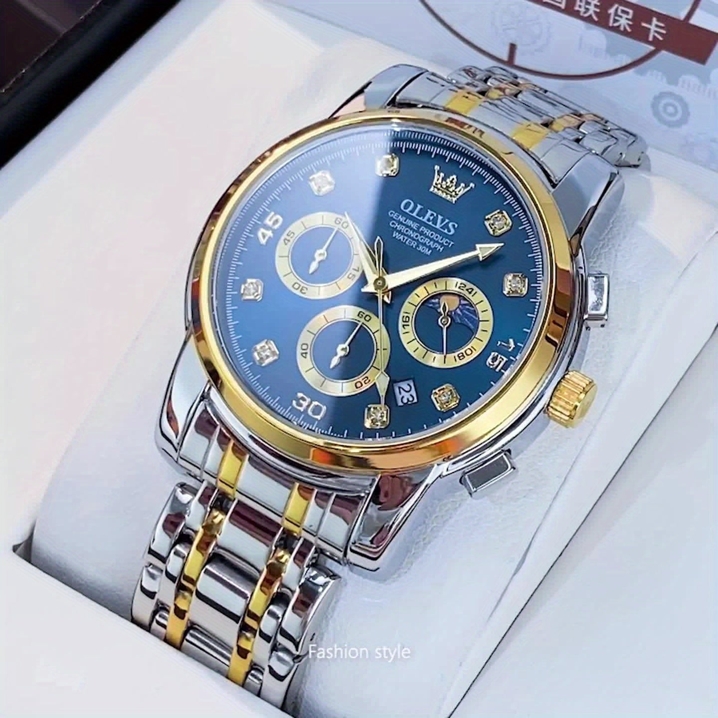 OLEVS Stainless Steel Luminous Business Quartz Watches For Men Luxury Top Brand Fashion Original Men'S Wrist Watches Classic New Trend High Quality Best Selling Men'S Watches