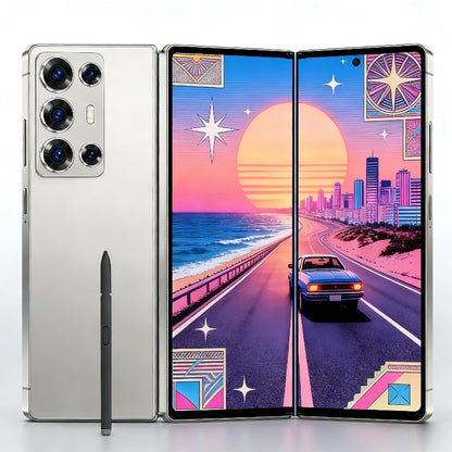 2026 New S25 Intelligent Android Phone | 6.8-inch/3.5-inch, 5G Unlocked Large Screen, Dual 13MP+48MP Camera, USB Type-C Charging, Dual SIM Slots, Includes Stylus, Headphones, Data Cable, Phone Case, Screen Protector | Ideal f