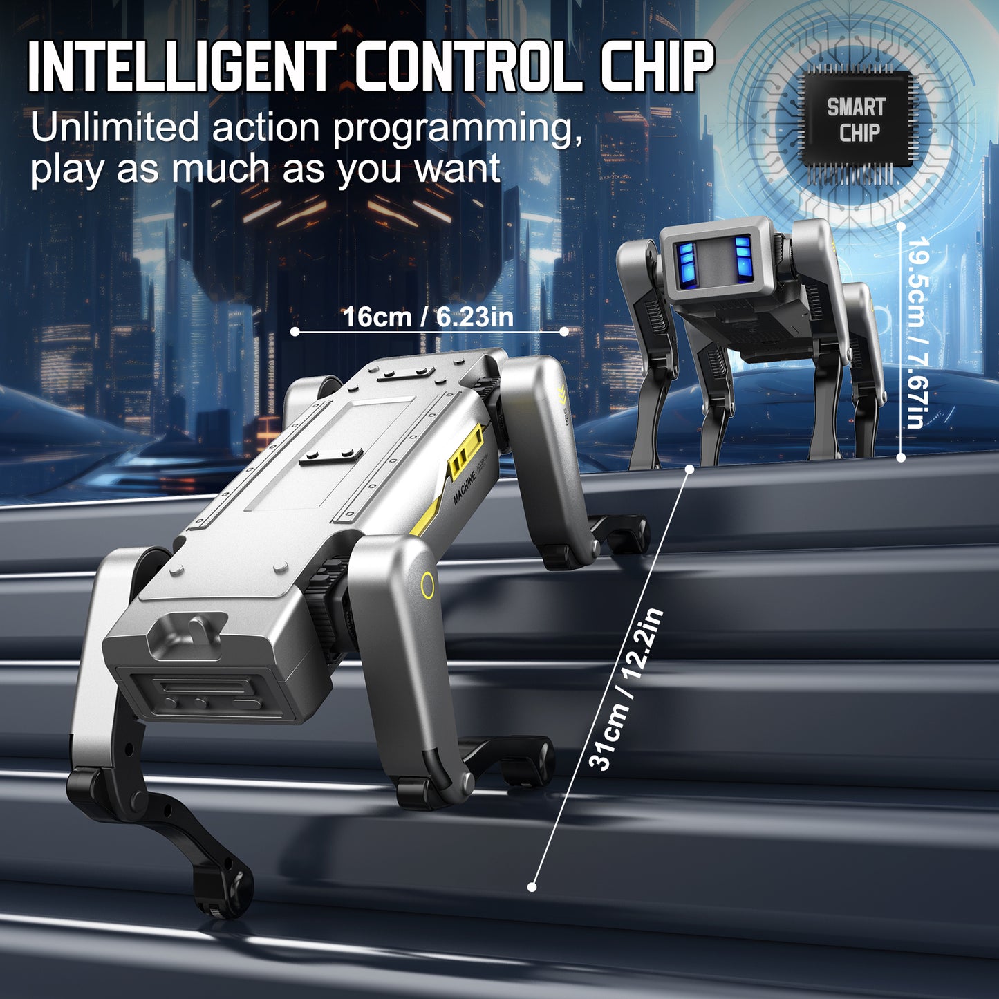 Intelligent Robot Dog - Remote Control, Special Effects Robot Dog, Dancing, Multi-Functional, Intelligent Programming Companion Toy Christmas gift New Robot Dog, Wireless Remote Control Dog, AI Voice Control Can Be Connected