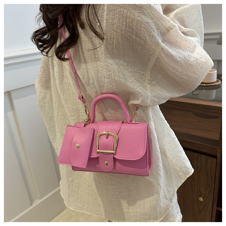 [Square Crossbody Bag] Women'S Small Square Crossbody Bag - Lightweight Synthetic Purse with Snap Closure, Compact Everyday & Formal Bag in Orange, Pink, Blue, Yellow, White, Black - Minimalist Chic Handbag for Women, Crossbo