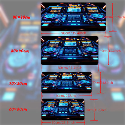 1pc DJ Equipment with Colorful Lights HD Printed Pad for Desk, Multi-Functional XXL Mousepad, Keyboard Gaming Mouse Mat, Office Computer PC Gamer Desk Mat, Gifts for Family Friends