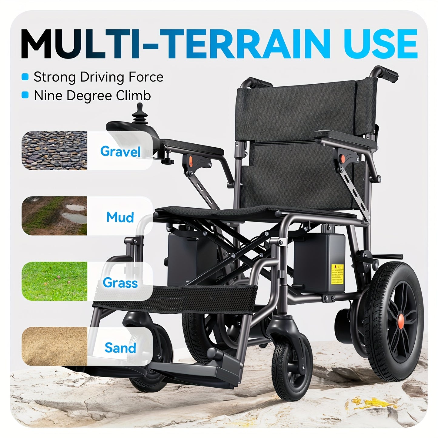 [Extended Range & Portable Folding]HOMYKING Electric Wheelchair For Adults & Seniors | 15-Mile Long Range + All-Terrain Capability | One-Button Compact Fold - The Ultimate Mobility Solution (Premium Black)