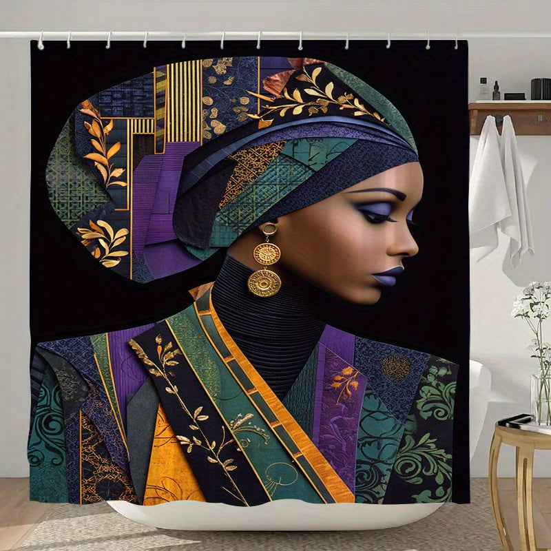 Set of 4 Luxurious Fabric Items Adorned with Golden, Featuring an Extra Wide Circular Shower Curtain Available in Various Sizes. This Decorative Bathroom Ensemble Includes a Shower Curtain, a Non-Slip Mat, a Toilet Seat Cover