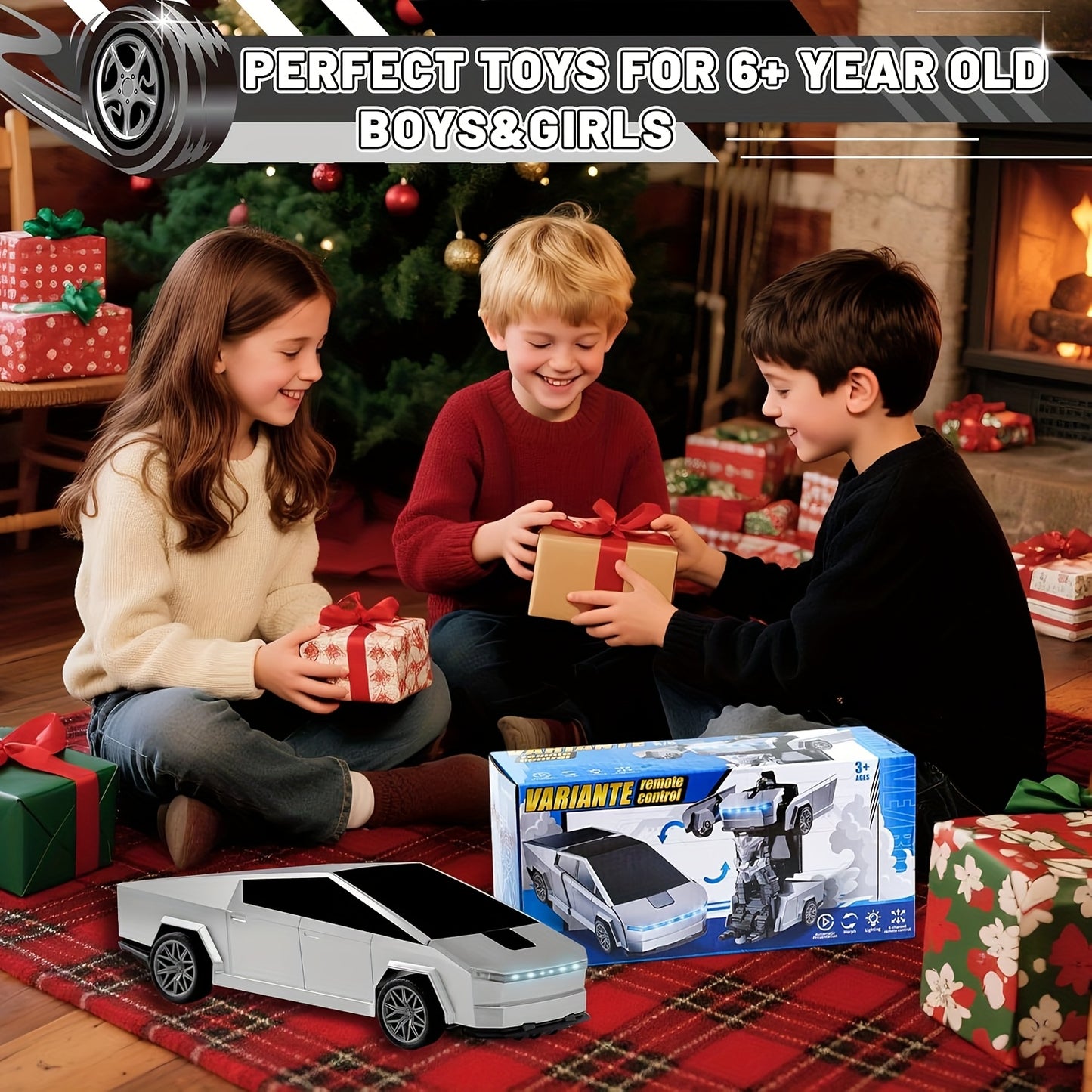 2.4Ghz Remote Control Car Off-road Vehicle, One-click Transformed Robot, Gray Toy Car, with Cool LED Headlights, 360 Degree Rotation Drift, Christmas Birthday Gift for Boys And Girls, Drift Toy, Actionpacked Toy, Rugged Offro