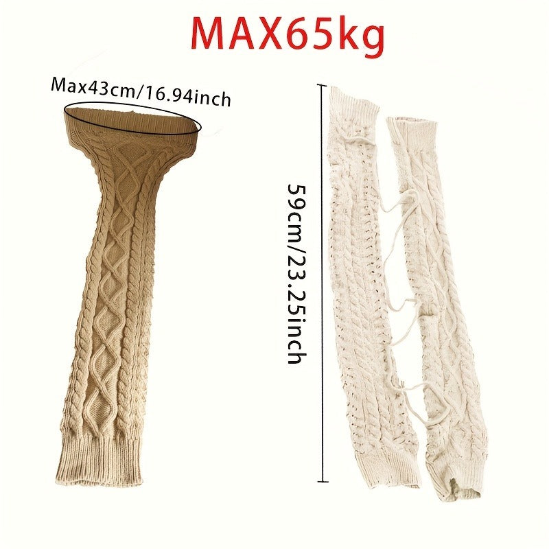 Women's Warm Over-the-Knee Knee-High Sock Covers - Solid Color Thermal Winter Socks Suitable for Cold Weather, Machine Washable, for & Casual Attire (All-Season)