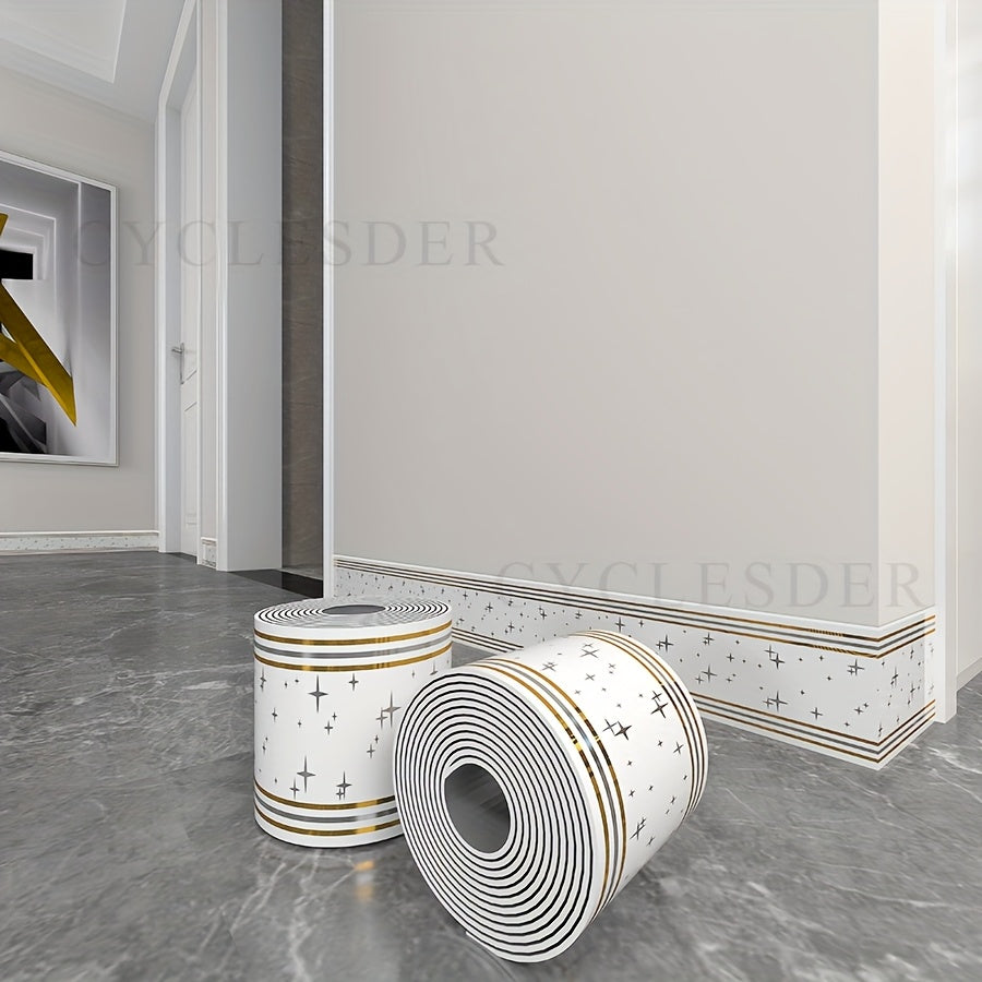 1 Roll, 197 inches x 3.94 inches, Large Roll Thickened Version, European Style Marble Tile Panel Wallpaper, Self-Adhesive PVC Faux Brick, Peel and Stick, DIY Removable No Residue, Waterproof, Wear-Resistant, Long Lifespan, Be