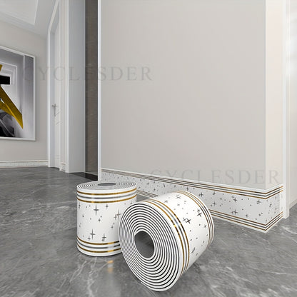 1 Roll, 197 inches x 3.94 inches, Large Roll Thickened Version, European Style Marble Tile Panel Wallpaper, Self-Adhesive PVC Faux Brick, Peel and Stick, DIY Removable No Residue, Waterproof, Wear-Resistant, Long Lifespan, Be