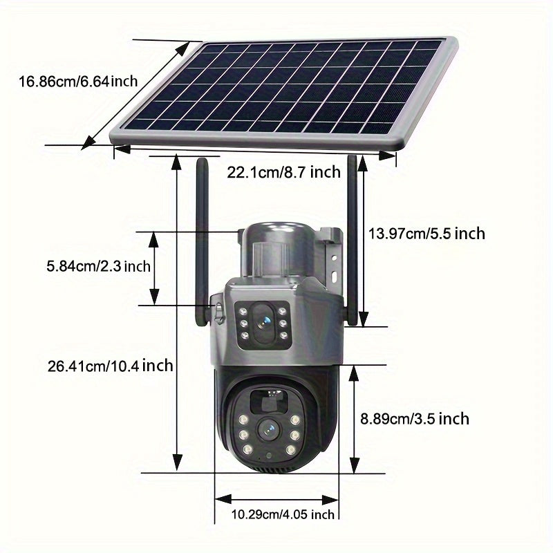1pc 5MP Smart Solar CCTV, AI Home Monitor with Fall Alert & Emergency Call, Two-Way Talk, Night Vision, Cloud Service – Easy Setup for Bedroom, Bathroom, Living Room, Hall