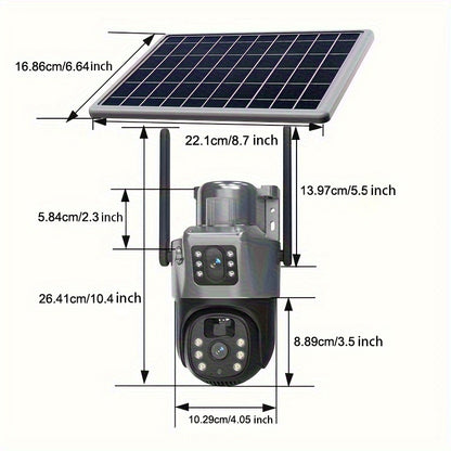 1pc 5MP Smart Solar CCTV, AI Home Monitor with Fall Alert & Emergency Call, Two-Way Talk, Night Vision, Cloud Service – Easy Setup for Bedroom, Bathroom, Living Room, Hall