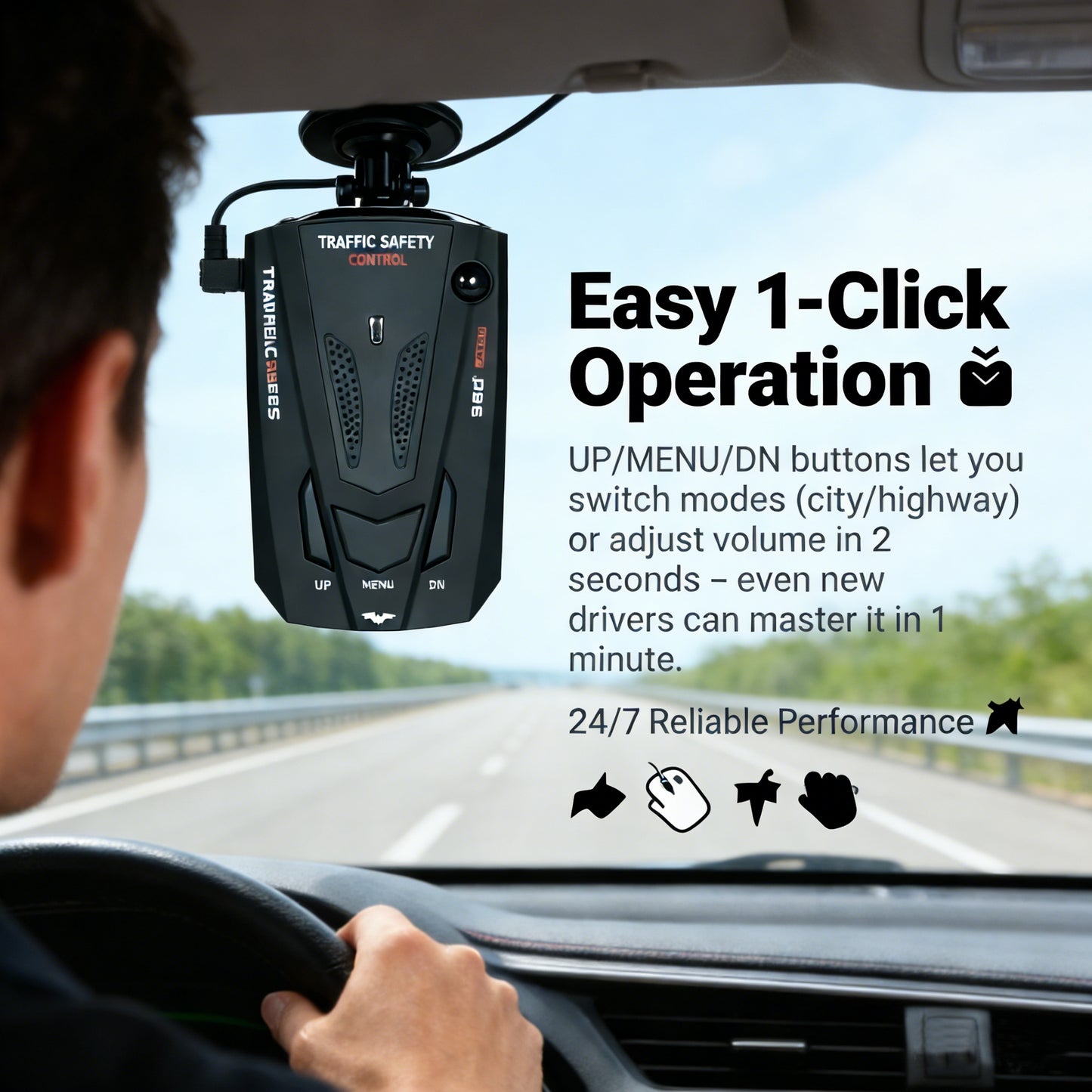 V9 16-Band 360° Car Trucker Laser Radar Detector with Speed Voice Alert Warning System for Anti-Speed Trap, Red-Light Cameras, and Full Road Coverage