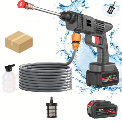 1 Wireless High Pressure Water Gun, Portable Cordless Car Washing Tool, Powerful Car Washing Tool, Garden Hose Nozzle, Multi-functional Watering Tool, Suitable for Home, Garden  Car  Elevator.., Power Washer, Portable Car Was