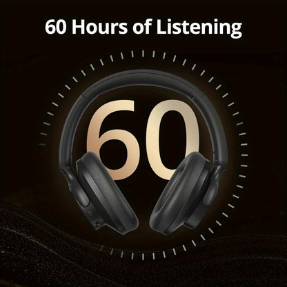Tronsmart Hybrid ANC Wireless Headphones, Hybrid Active Noise Cancellation, 60 Hours Playtime, Foldable Headset, Hi-Res Audio, 90° Swiveling Earpads, Pair with 2 Devices, App Control, Comfortable Fit for Extended Use, Connec