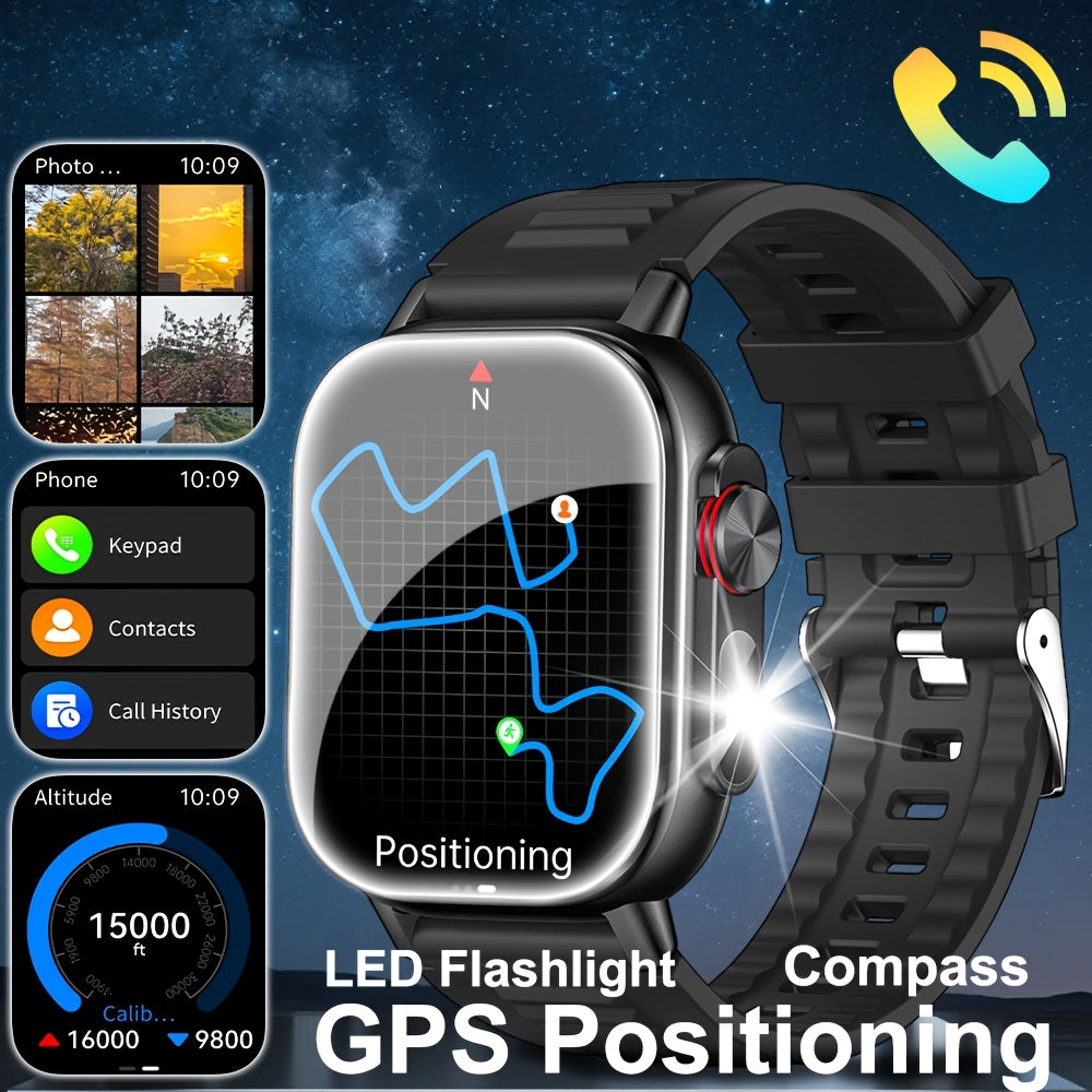 SENBONO Outdoor GPS Smart Watch for Men & Women - 2.01" HD Display, GPS, Compass, Altitude, Wireless Calls, 100+ Sports Modes, Music Control, Weather, Alarm, Camera Control, AI Voice Assistant, Calculator, Sleep Monitoring, U